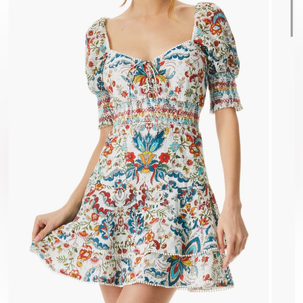 NEW ⚡️ ALICE + OLIVIA Crawford Floral Puff Sleeve Mini Dress